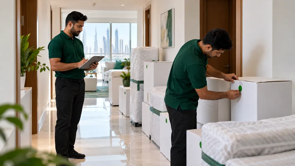 A supervisor with a tablet counting numbered cartons
